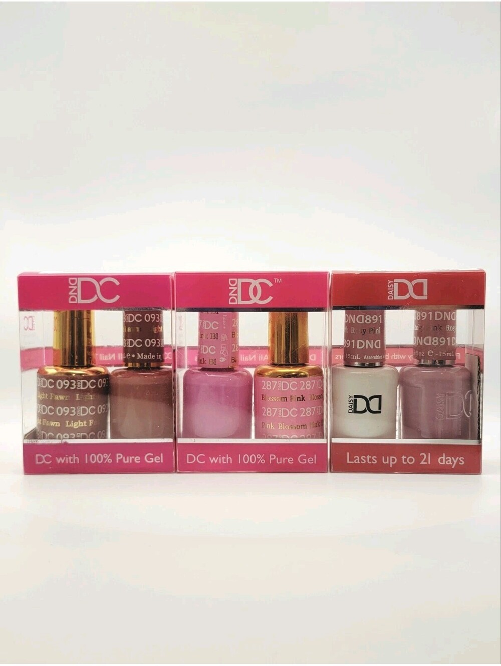 DND DC 093, 287,  891 Soak Off Gel Polish + Matching Nail Lacquer - Nearly New